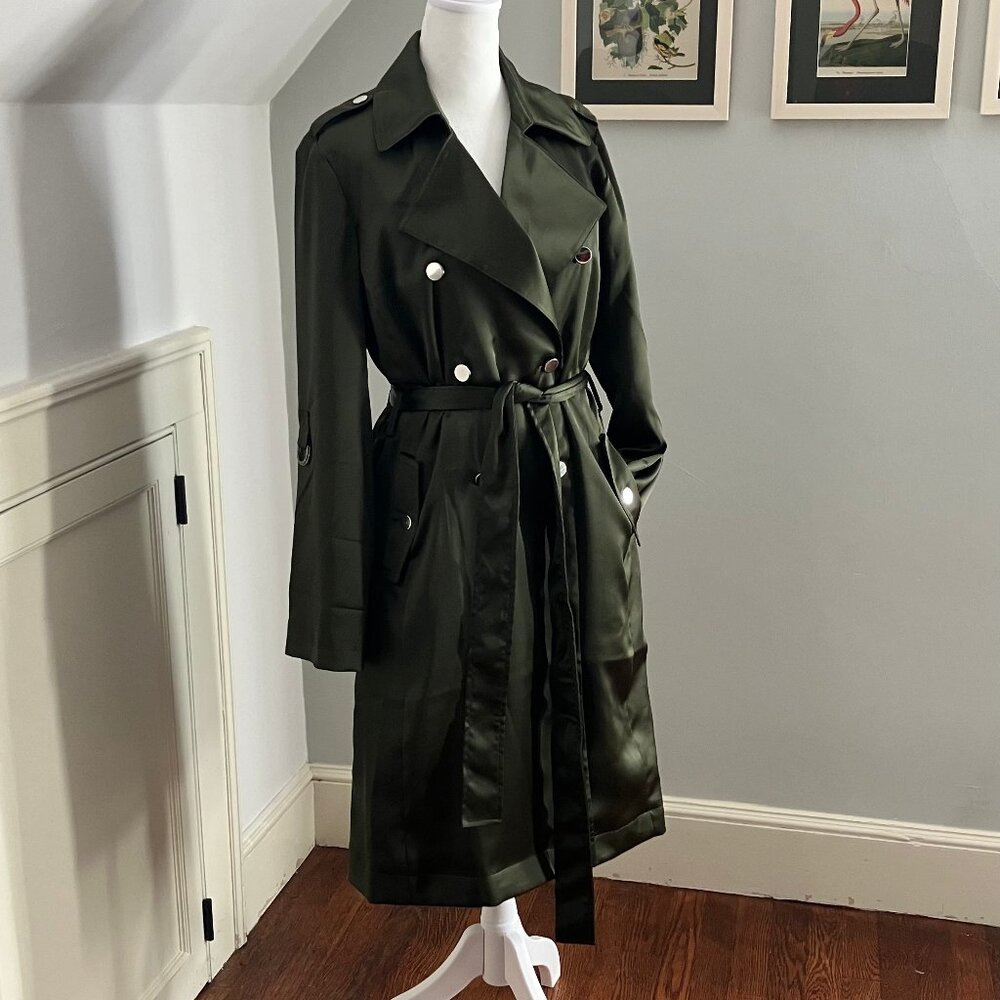 INC International Concepts - Olive green silky coat Size Small/ US 4